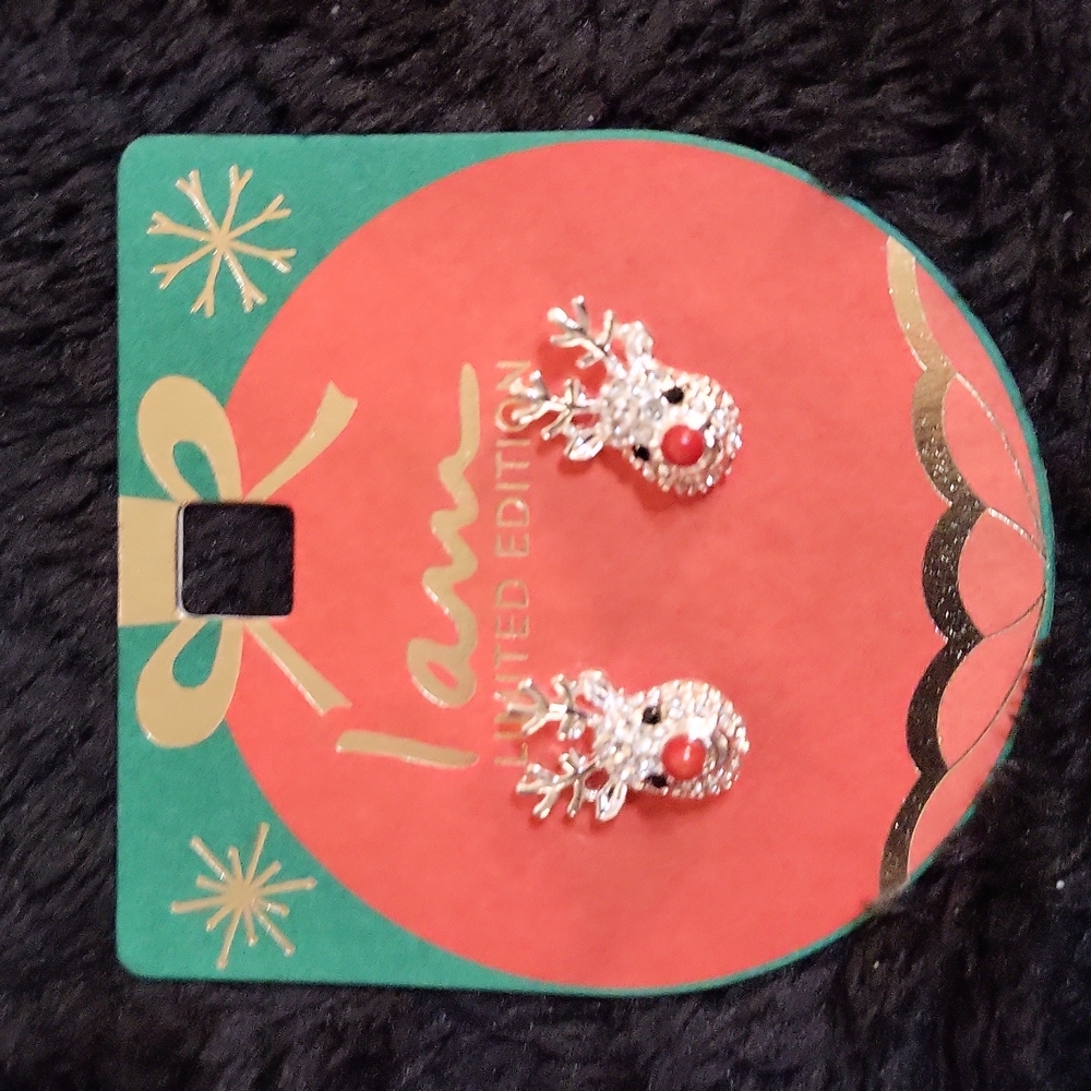 I am Red Nose Reindeer Earrings